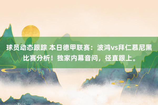 球员动态跟踪 本日德甲联赛：波鸿vs拜仁慕尼黑比赛分析！独家内幕音问，径直跟上。