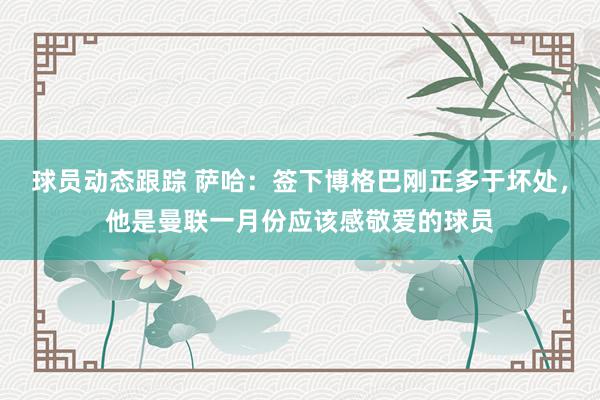 球员动态跟踪 萨哈：签下博格巴刚正多于坏处，他是曼联一月份应该感敬爱的球员